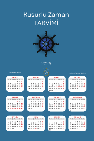2026 Kusurlu Zaman Takvim